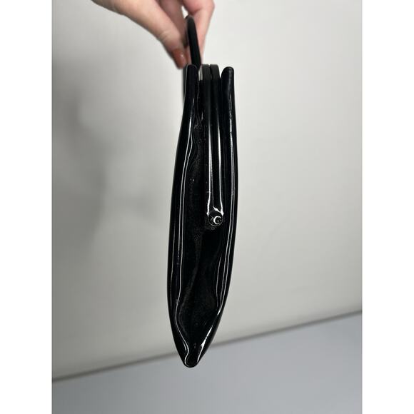 Vintage Garay Black Patent Leather Satchel Handbag Purse Retro - Picture 5 of 14